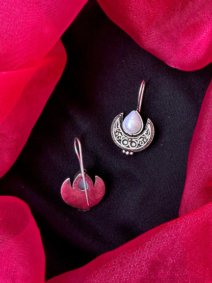 Monalisa Stone Oxidized Chandbali Earring