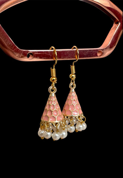 Meenakari Conical small Earring (Set of 2 pairs)