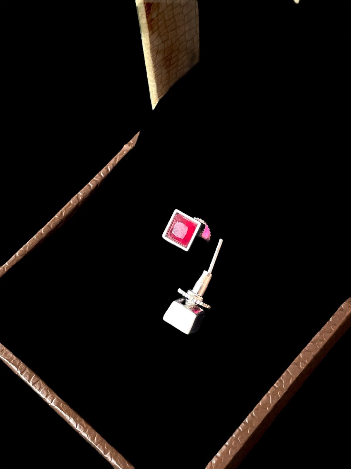 Monalisa Stone Silver Replica Tops Earring (Set of 2 pairs)