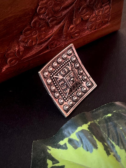 Oxidized Silver Replica Square Ring