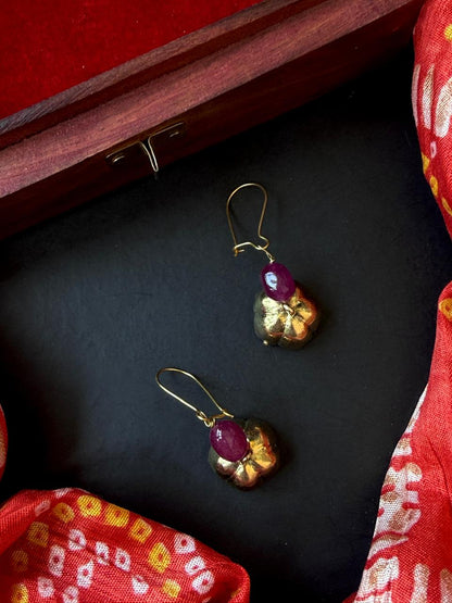 Stone Beaded Golden Trendy Earring