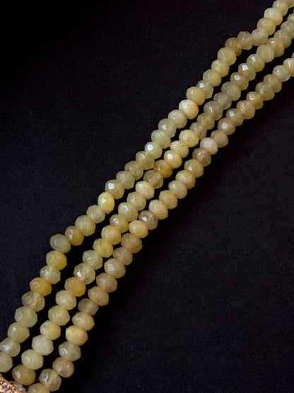 Stone Beads with Kundan Three Layered Choker and Kundan Earring Set