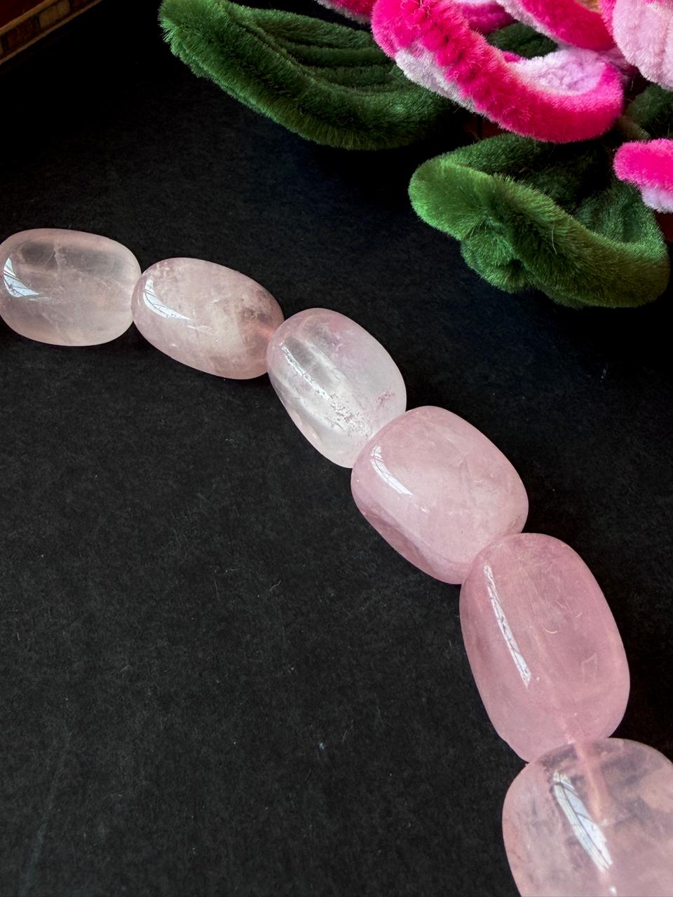 Rose Quartz Stone Choker Necklace