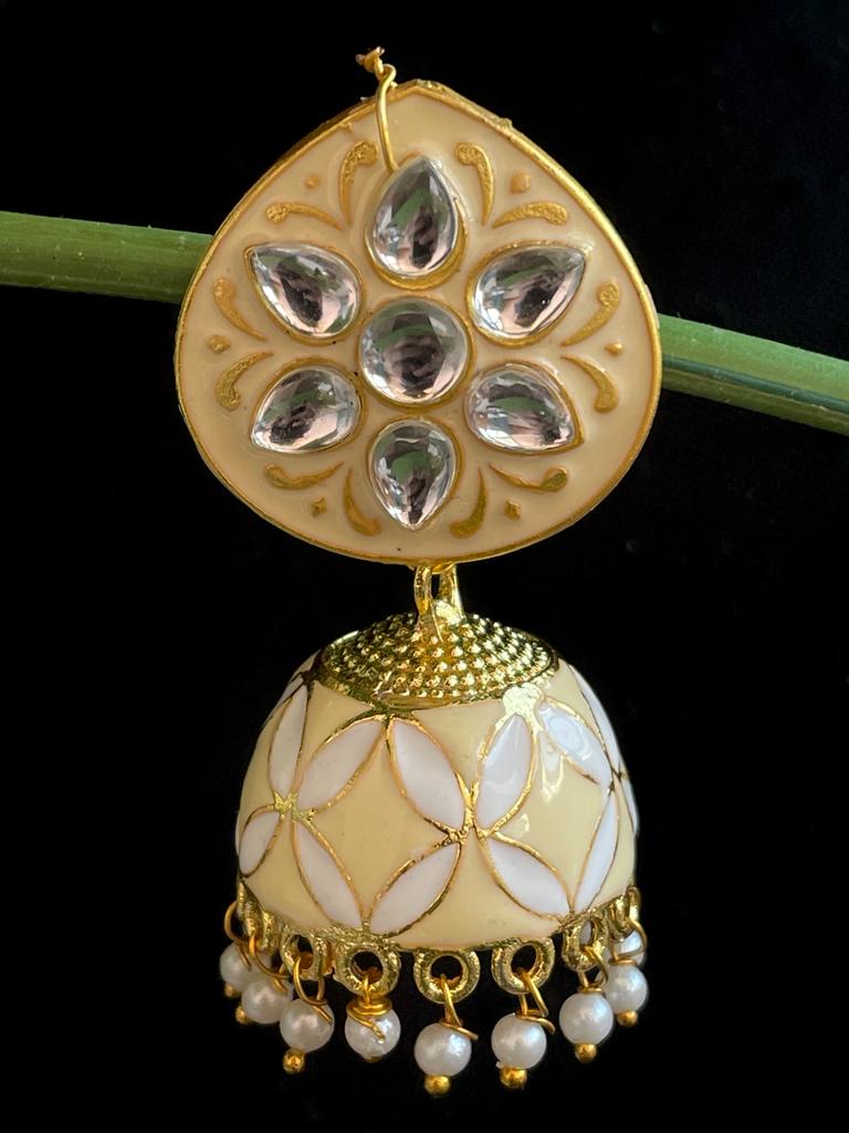 Meenakari Kundan Jhumka Earring