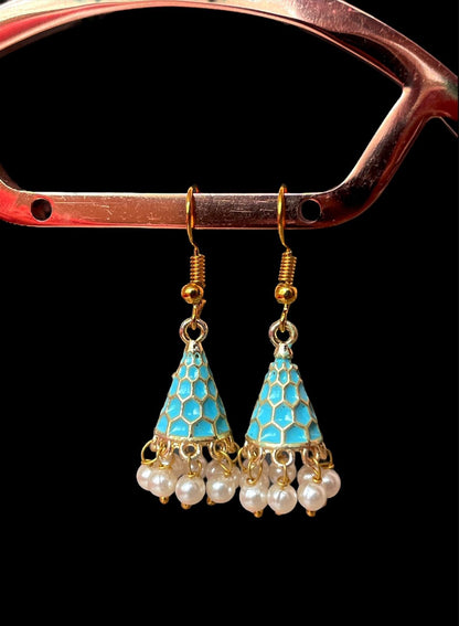 Meenakari Conical small Earring (Set of 2 pairs)