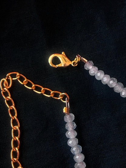 Stone Beads Golden Ring Single Layer Mala
