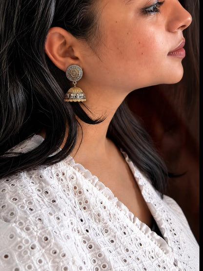 Dual Tone Casual Wear Earring