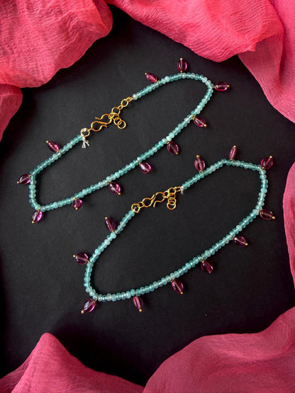 Stone Beads and Monalisa Beaded Anklet