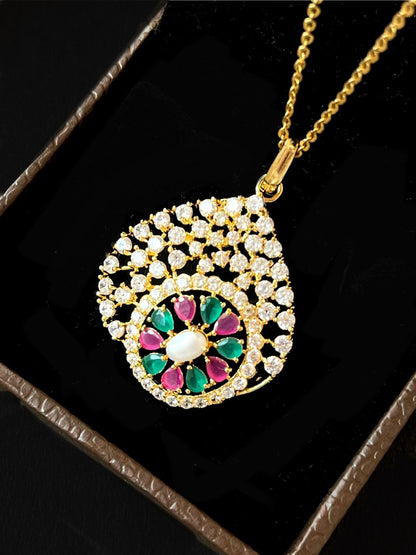 AD pendant Necklace with Earring Partywear Set