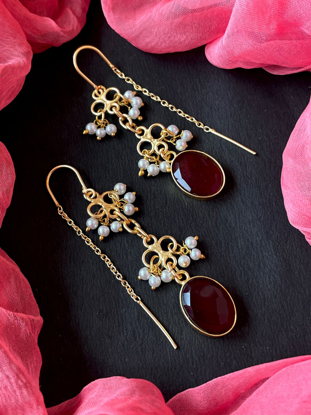 Glass Cut Stone Beaded Earring