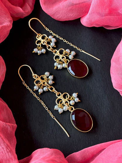 Glass Cut Stone Beaded Earring