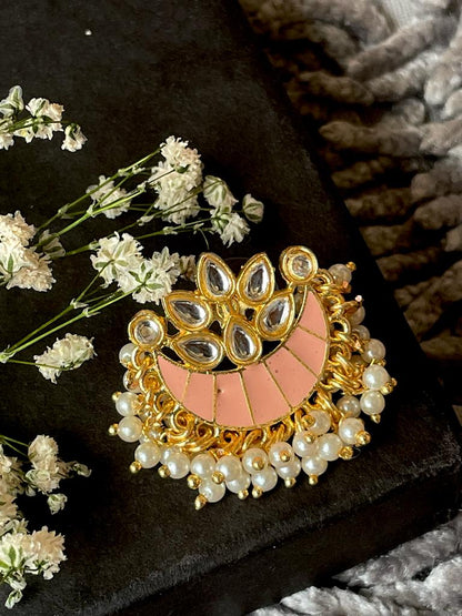 Meenakari Chandbali Stud Earring