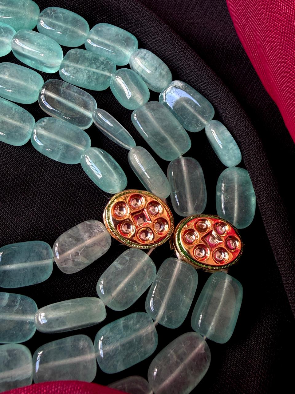 Stone Beaded with Kundan Four Layered Mala Necklace