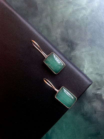 Monalisa Stone Oxidized Stud Earring