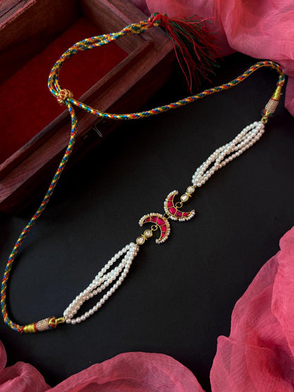 Pachi Kundan Pendant Pearl Mala Necklace