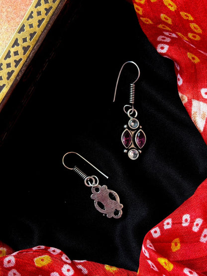 Monalisa Stone Hanging Silver Replica Earring