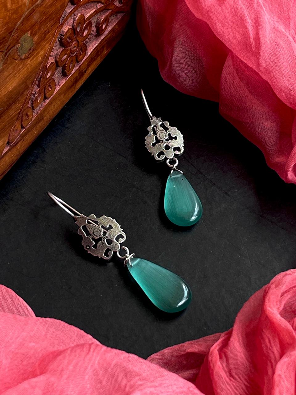 Monalisa Stone Silver Replica Earring