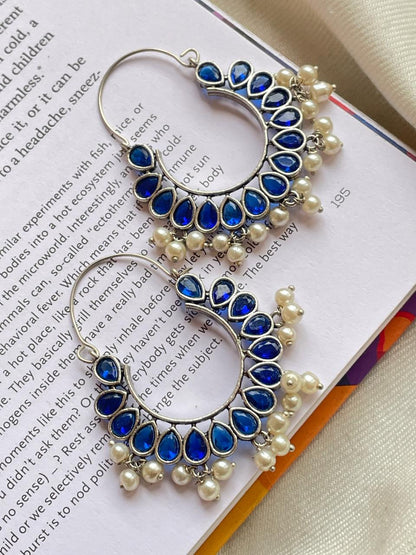 Monalisa Stone Chandbali Hoop Earring