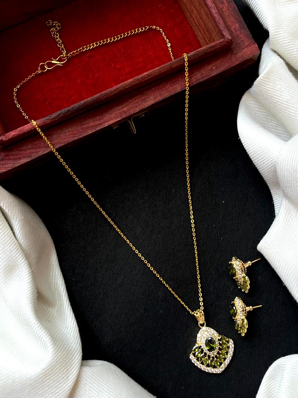 AD pendant Necklace with Earring set