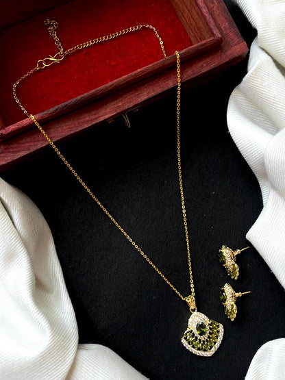 AD pendant Necklace with Earring set