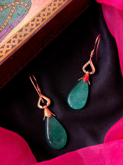 Stone with Golden Top earring