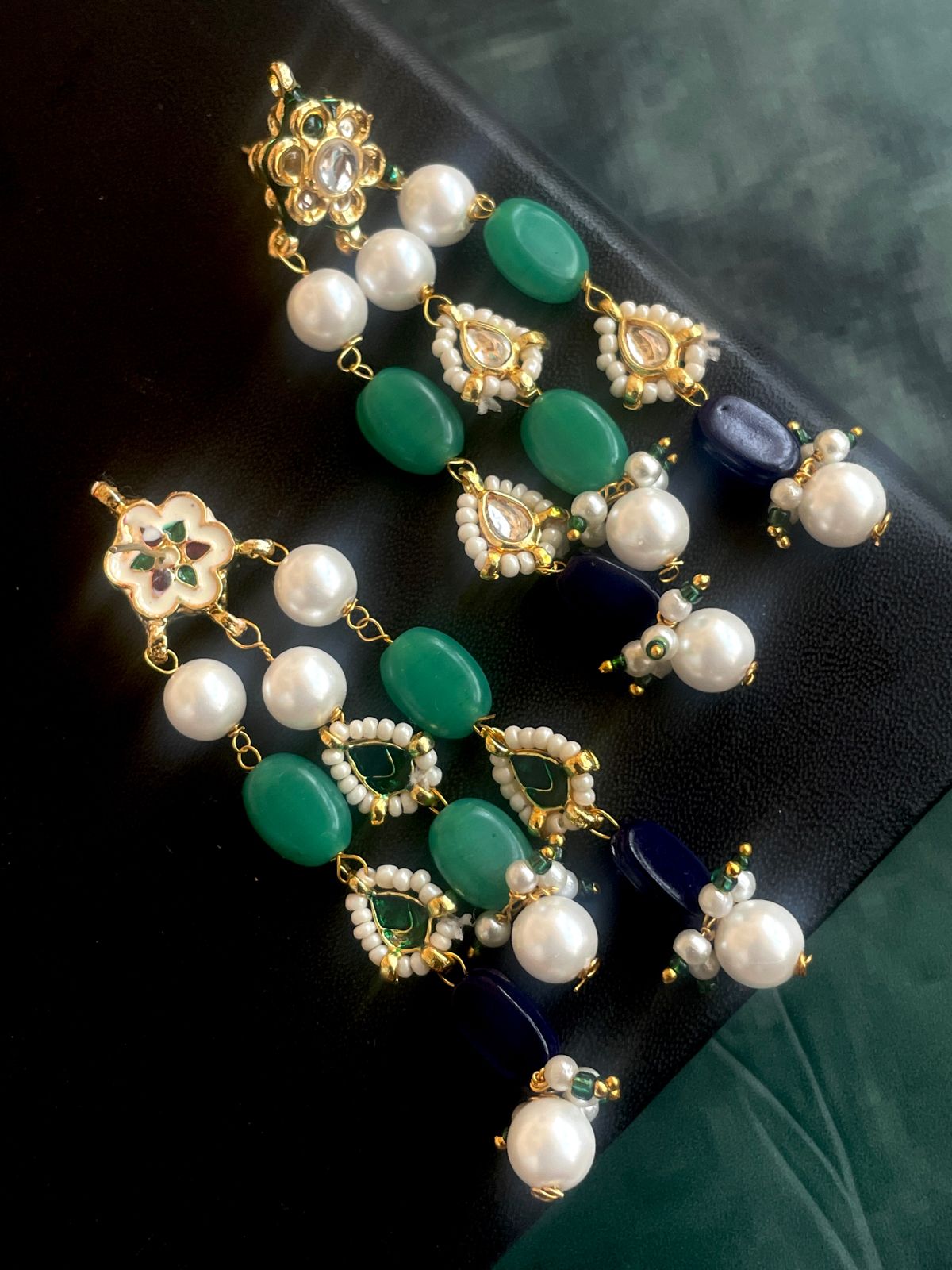 Semi Precious Stones with Pearl and Kundan Earring