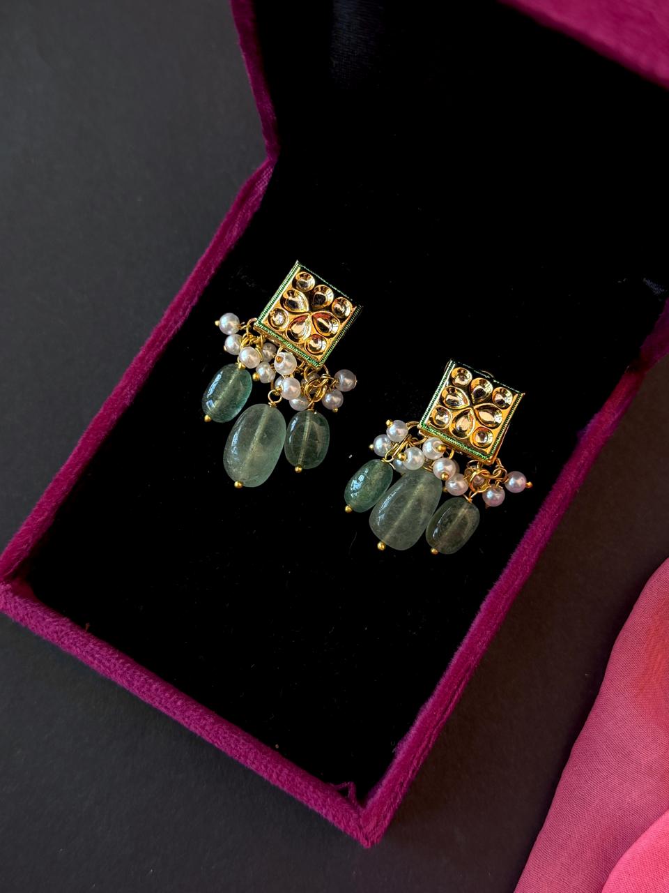 Kundan Beaded Choker with Earring set