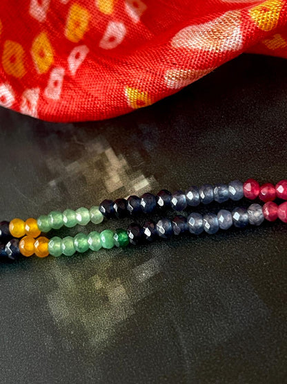 Stone Beads Multi Colour Double Layer Mala