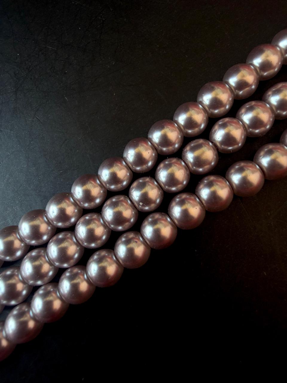 Shell Pearl Three Layered Mala with Earring set