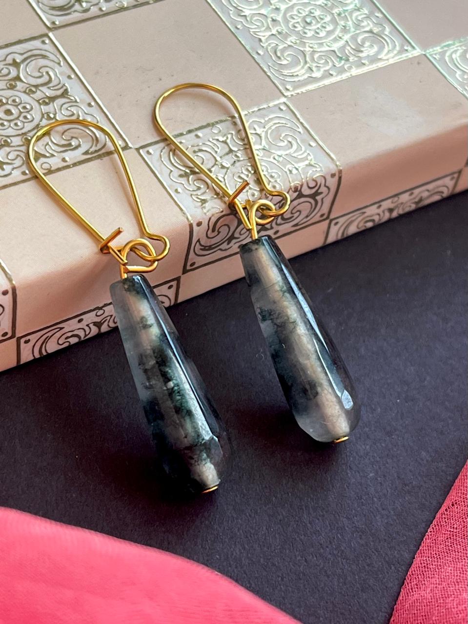 Semi Precious Droplet Stone Earring