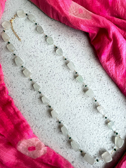 Zade Stone Chain Mala Necklace