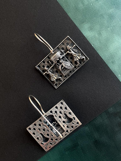 Oxidized Silver Plated Stud Earring