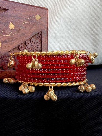 Acrylic Bangles with Metal Bangles set