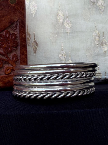 Oxidized Silver Replica Bangle set