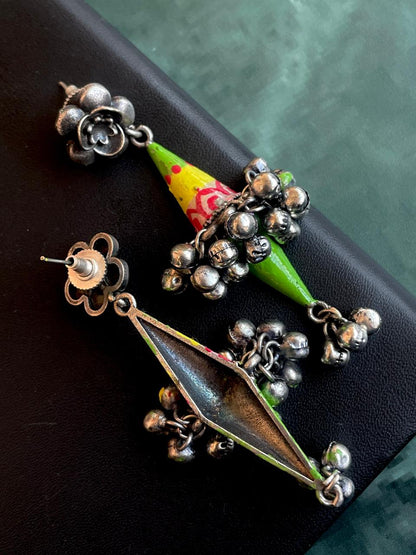Hand Painted Long Earring with Ghunghroo