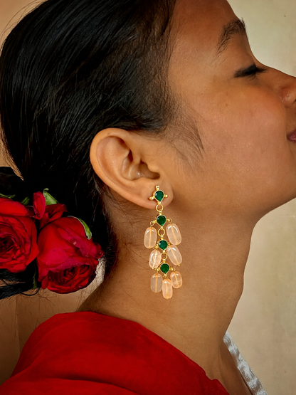Pachi Kundan with Glass Jade Stone Earring