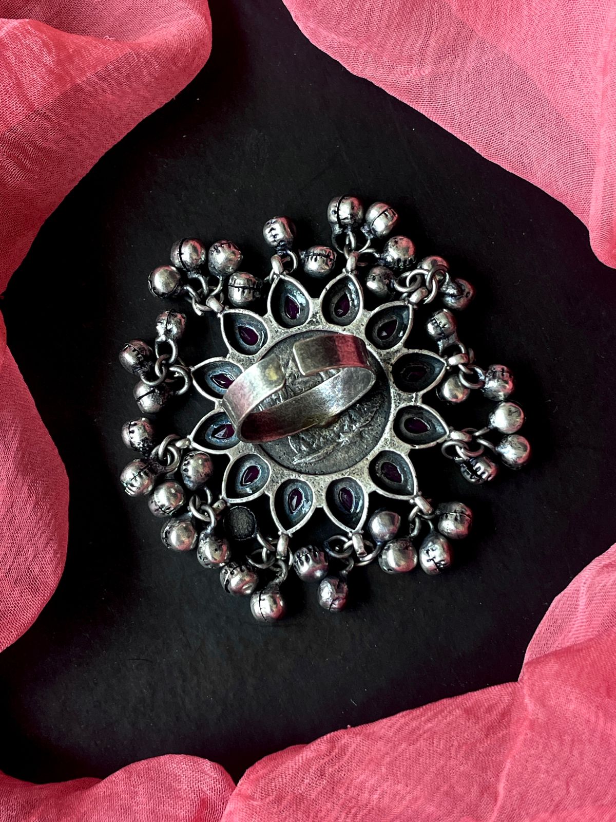 Black Polish Oxidized Partywear Ring