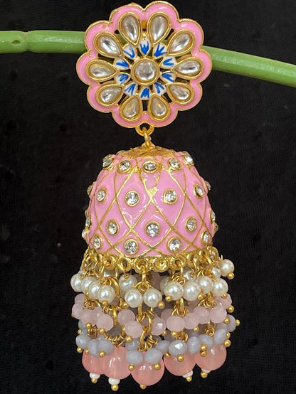 Meenakari Heavy Dome Shape Jhumka