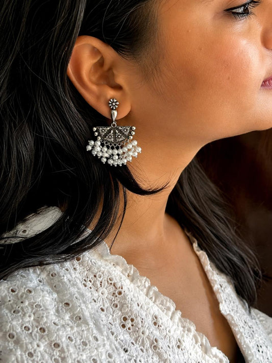 Silver Replica Beaded Partywear Earring