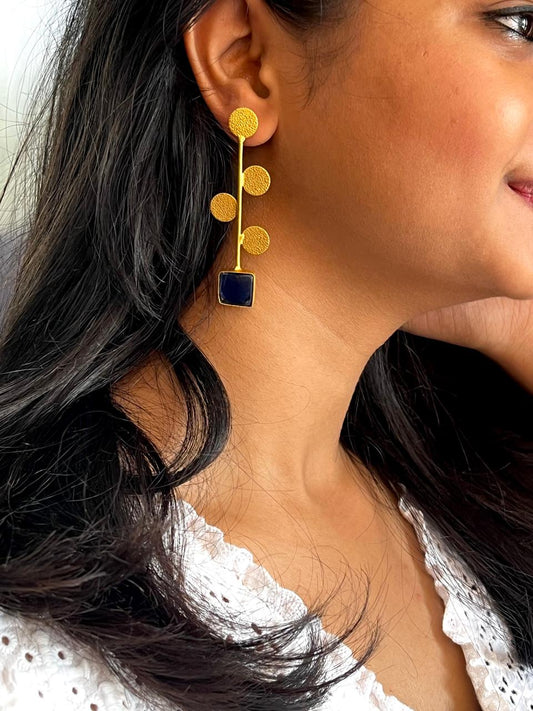 Monalisa Stone Leaf Light weight Long Earring