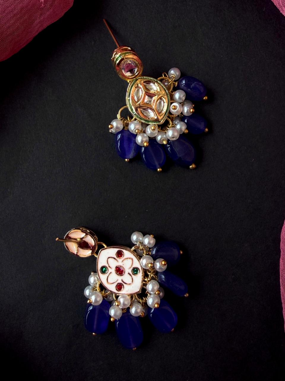 Stone Beads with Kundan Earring