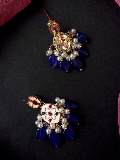 Stone Beads with Kundan Earring