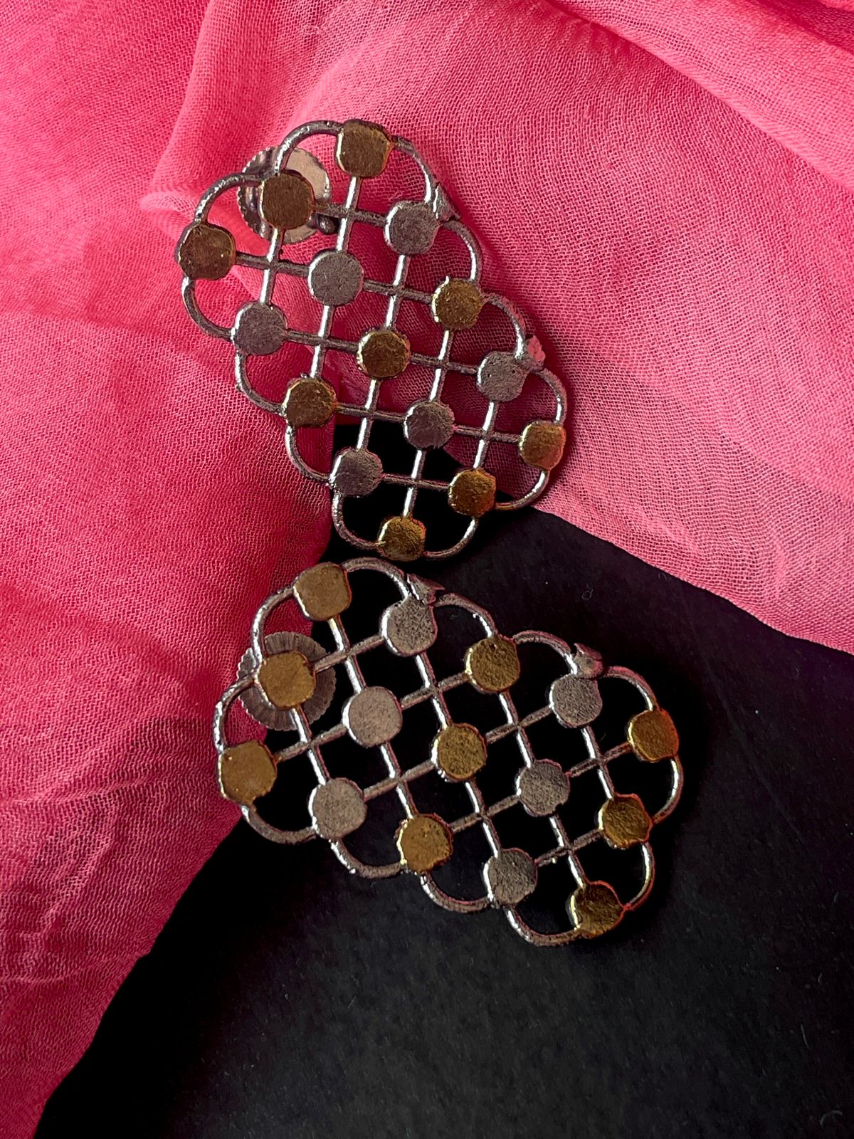 Dual Tone Ethnic Oxidized Earring