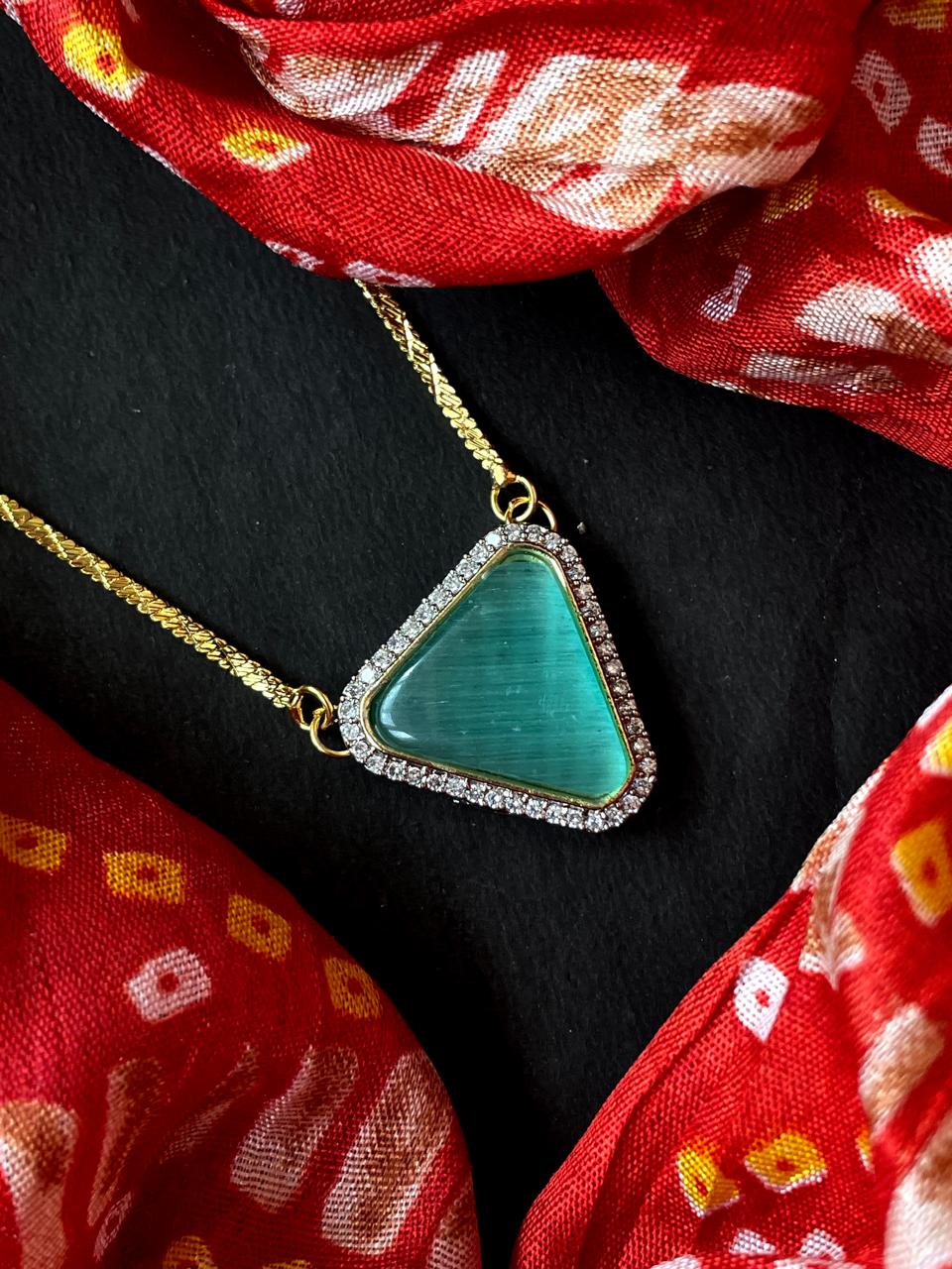 Monalisa with AD stone Pendant Chain Necklace