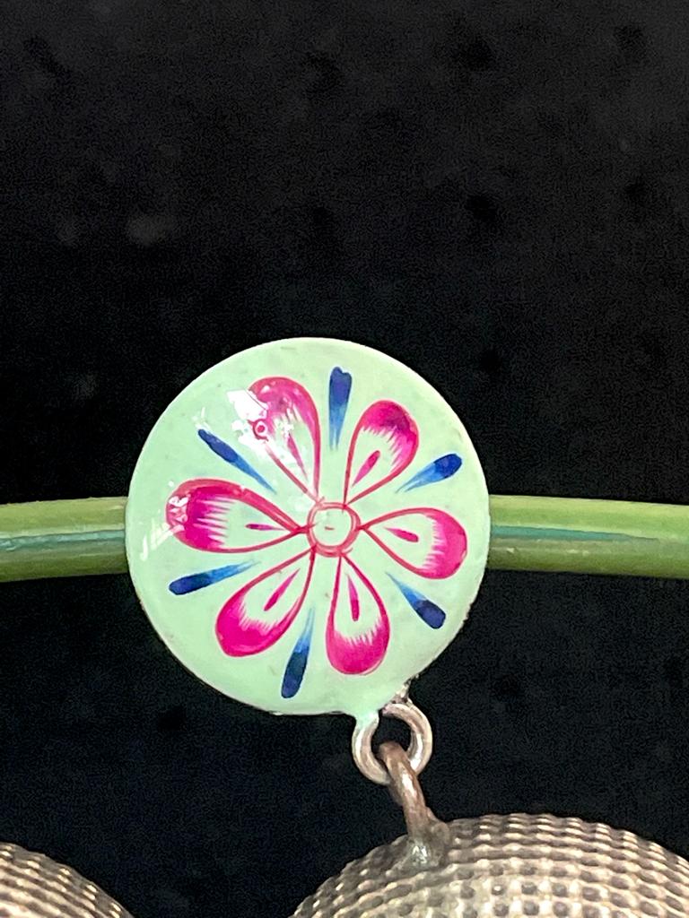 Hand Painted Top with Oxidized Jhumka Earring