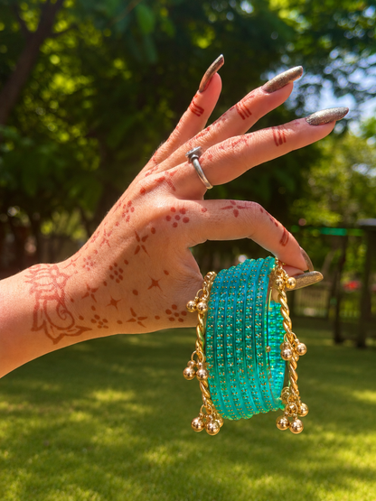 Acrylic Bangles with Metal Bangles set