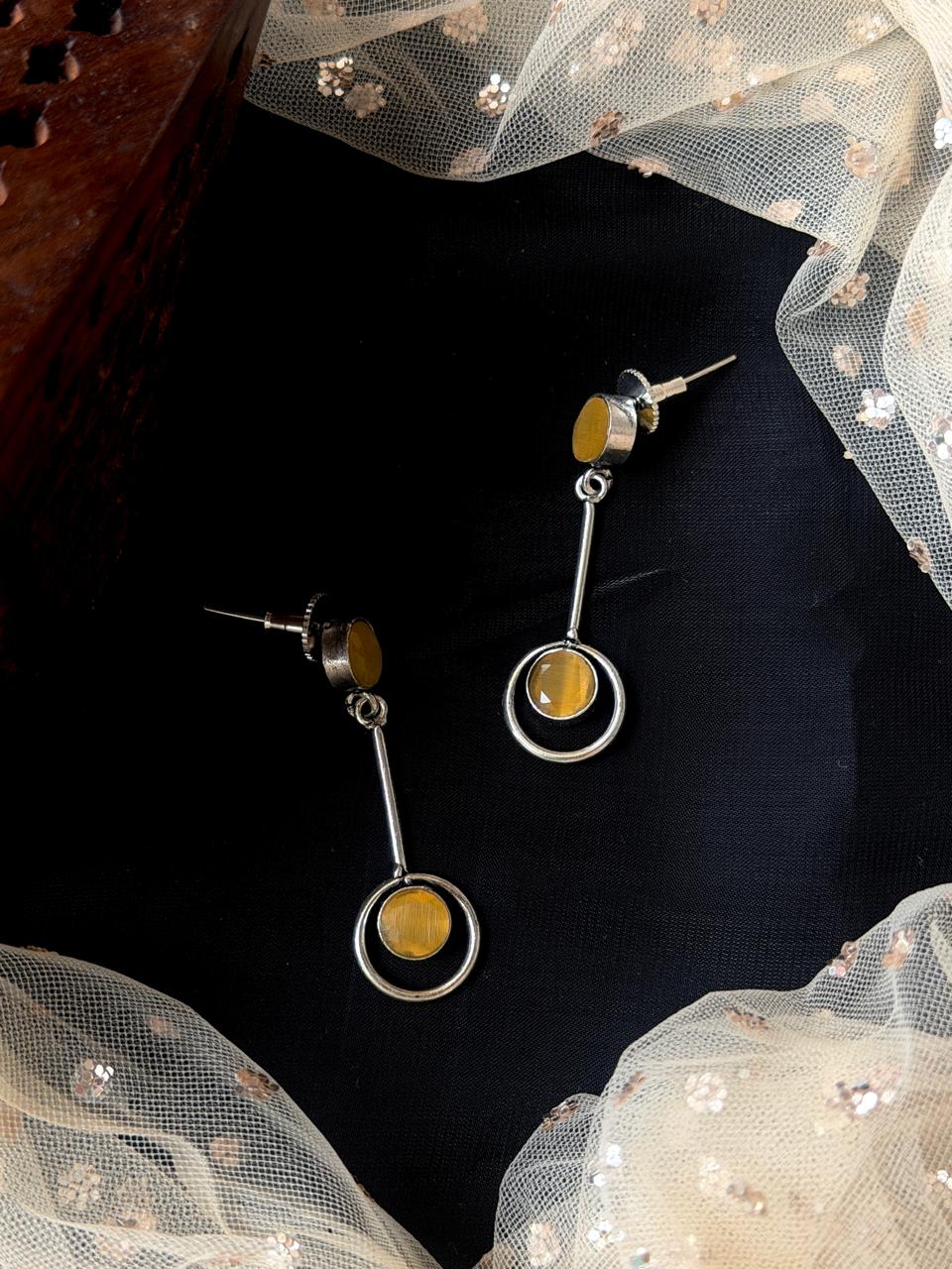 Monalisa Stone Silver Replica Earring