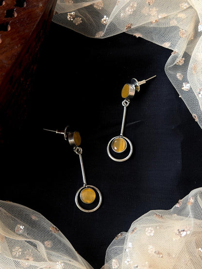 Monalisa Stone Silver Replica Earring