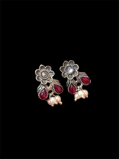 Monalisa Stone Pendant Oxidized Necklace with Earring Set