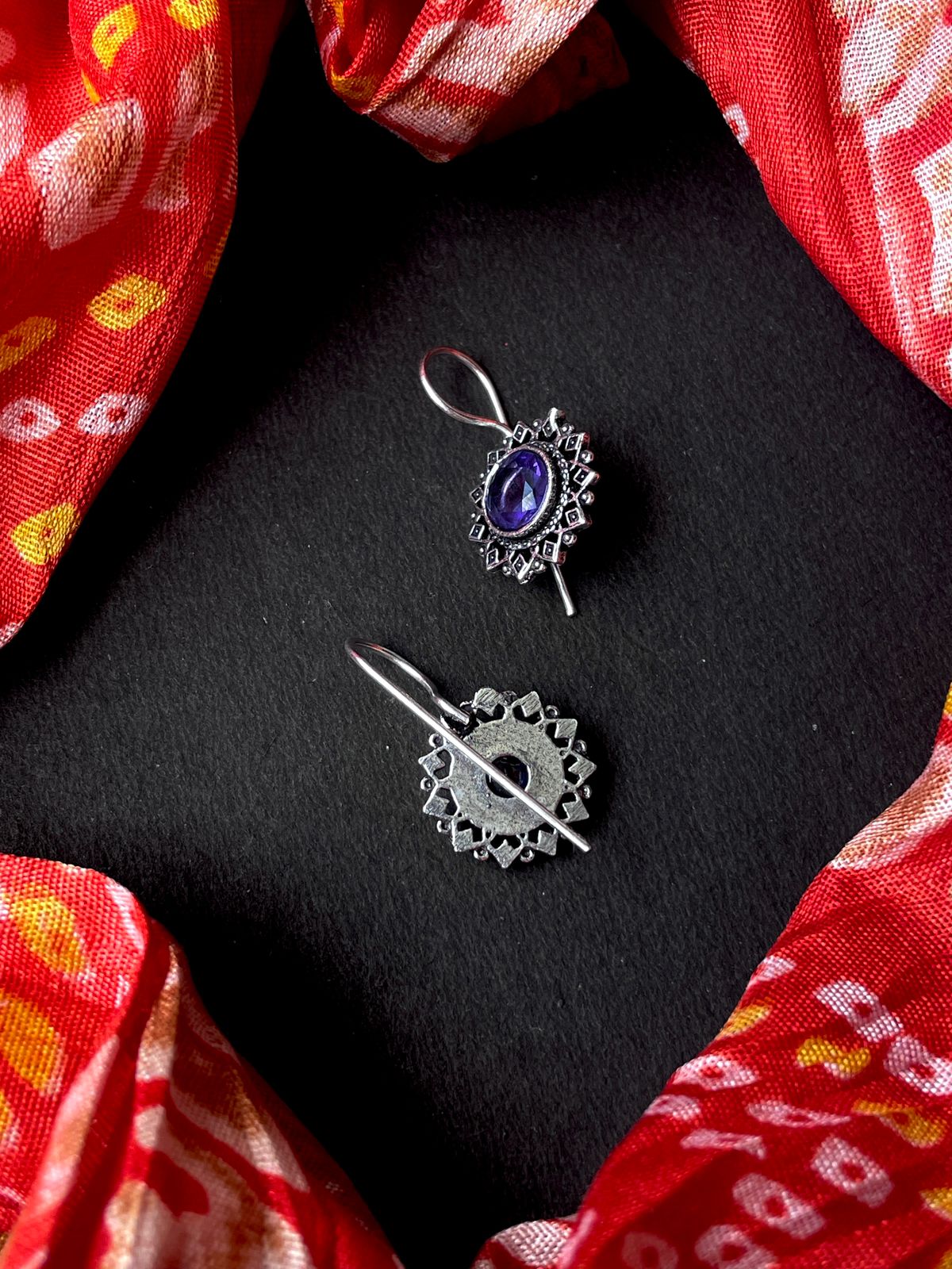 Monalisa Stone Oxidized Earring